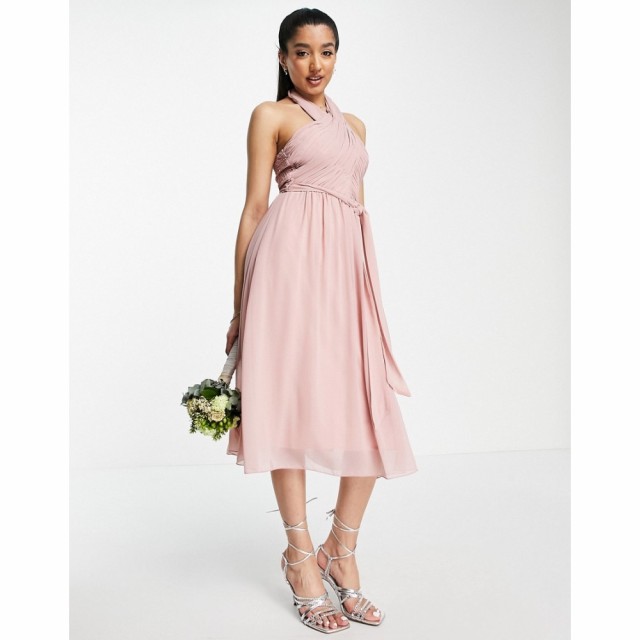 リトル ミストレス Little Mistress レディース パーティードレス ミドル丈 Bridesmaid Halter Neck Midi Dress In Dusty Rose ダスティ