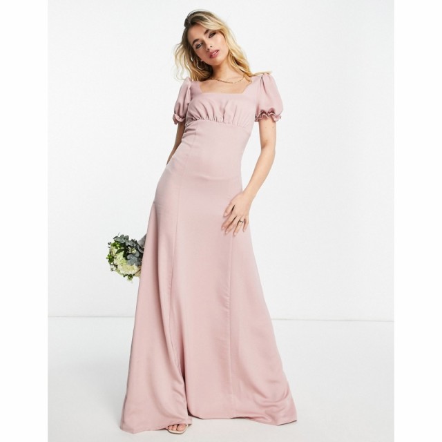 リトル ミストレス Little Mistress レディース パーティードレス マキシ丈 Bridesmaid Puff Sleeve Maxi Dress In Dusty Rose ダスティ