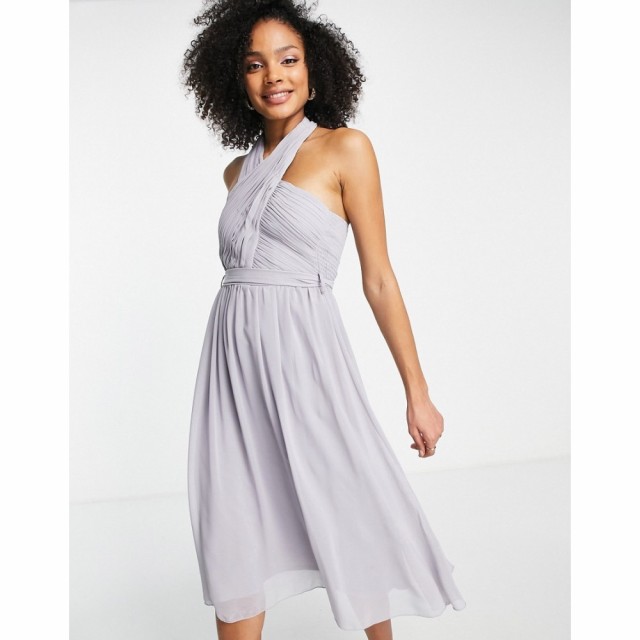 リトル ミストレス Little Mistress レディース パーティードレス ミドル丈 ワンピース・ドレス Bridesmaid Halter Neck Midi Dress In G