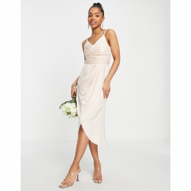 リトル ミストレス Little Mistress レディース パーティードレス ラップドレス ワンピース・ドレス Bridesmaid Satin Wrap Dress In San