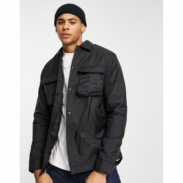 ジャック アンド ジョーンズ Jack and Jones メンズ ジャケット ウィンドブレーカー アウター Core Double Pocket Windbreaker In Black