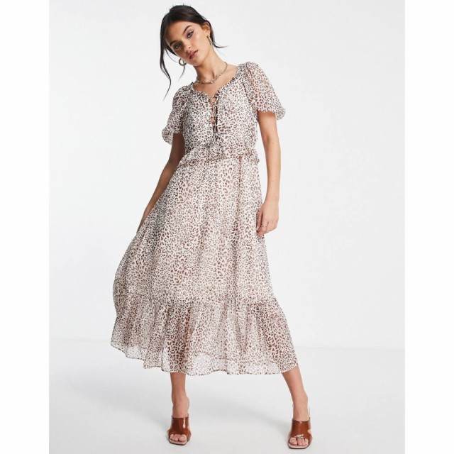 ミス セルフリッジ Miss Selfridge レディース ワンピース マキシ丈 ワンピース・ドレス Chiffon Maxi Dress In Animal クリーム