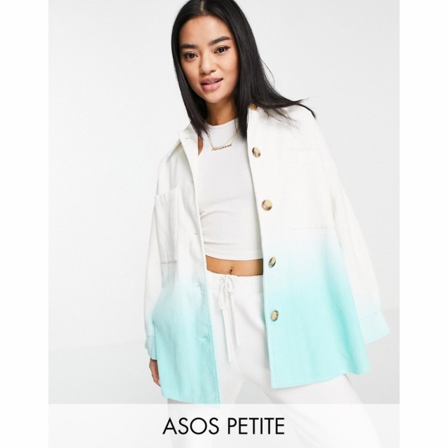 エイソス ASOS Petite レディース ジャケット シャツジャケット アウター Petite Cord Dip Dye Shacket In Blue ブルー