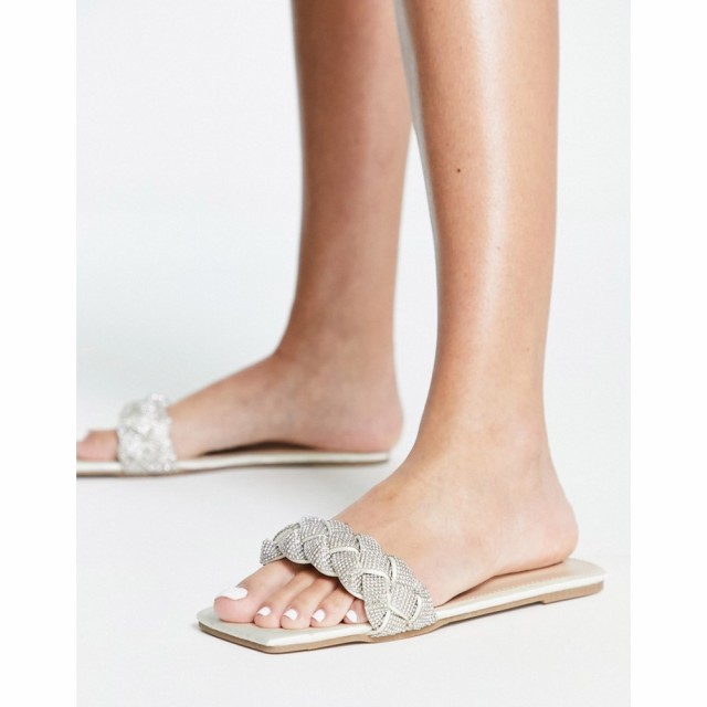 ビーマイン Be Mine レディース サンダル・ミュール フラット シューズ・靴 Bridal Sihloh Diamante Plait Flat Sandals In Ivory アイボ