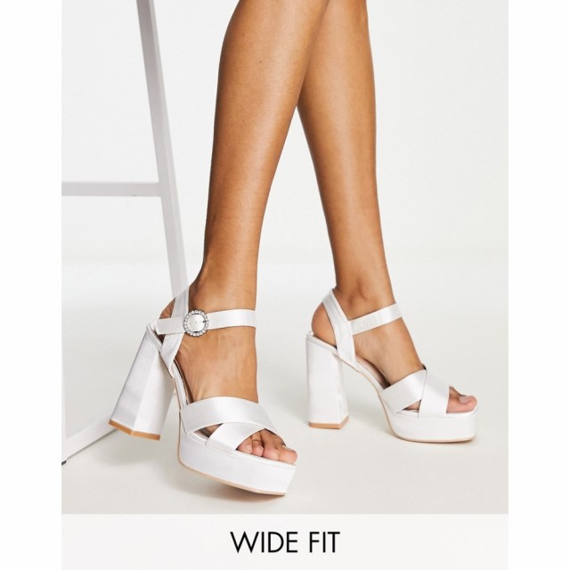 ビーマイン Be Mine Wide Fit レディース サンダル・ミュール Be Mine Bridal Wide Fit Melora Platform Heel Sandals In Ivory アイボリ