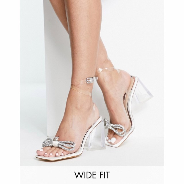 ビーマイン Be Mine Wide Fit レディース サンダル・ミュール Be Mine Bridal Wide Fit Flash Clear Block Heel Sandals In Ivory アイボ