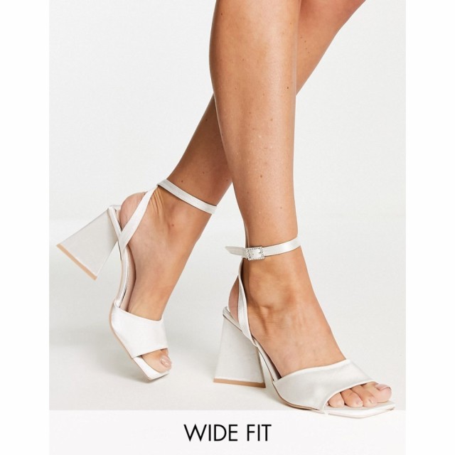 ビーマイン Be Mine Wide Fit レディース サンダル・ミュール Be Mine Bridal Wide Fit Monika Flare Mid Heel Sandals In Ivory アイボ