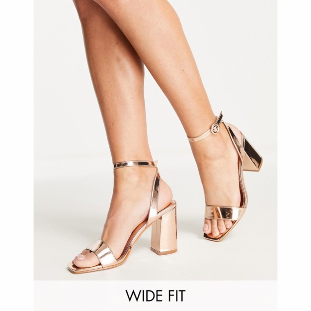 ビーマイン Be Mine Wide Fit レディース サンダル・ミュール シューズ・靴 Be Mine Bridal Wide Fit Wink Mid Heel Sandals In Rose Gol