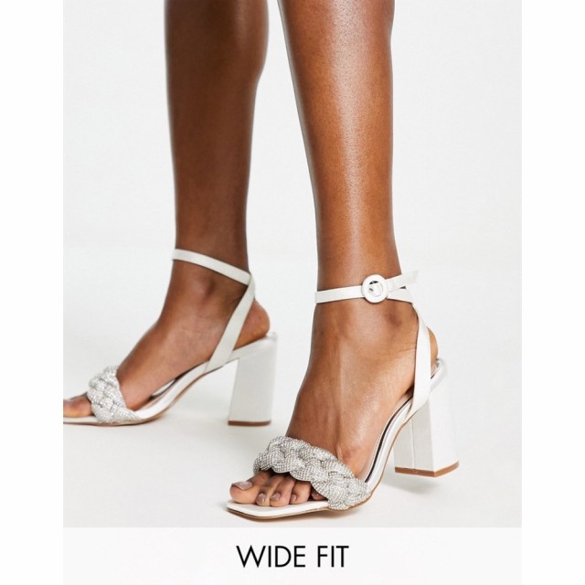 ビーマイン Be Mine Wide Fit レディース サンダル・ミュール Be Mine Bridal Wide Fit Ada Diamante Plait Heel Sandals In Ivory アイ