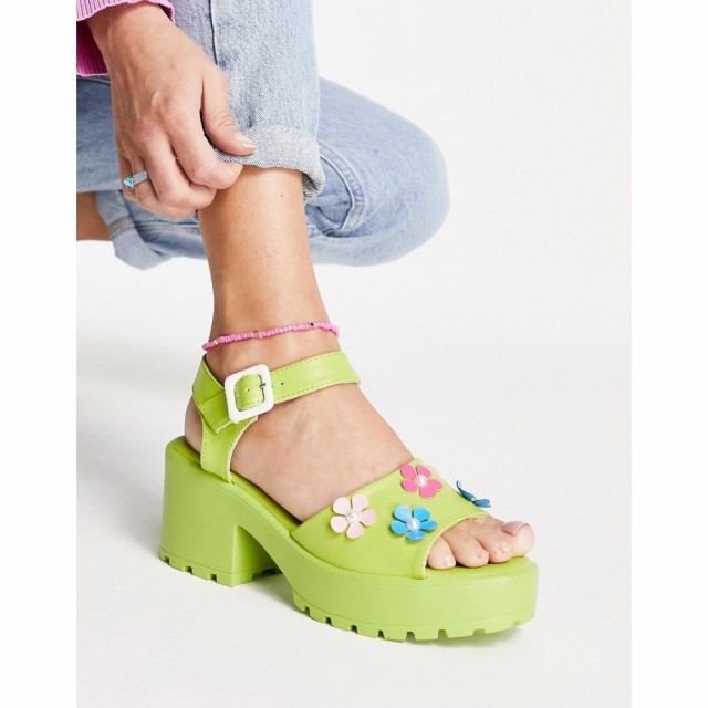 コイフットウェア Koi Footwear レディース サンダル・ミュール シューズ・靴 Cozy Vegan Flower Gardens Chunky Sandals In Green ライ