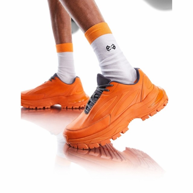 エイソス ASOS DESIGN メンズ スニーカー シューズ・靴 Chunky Trainers In Orange オレンジ