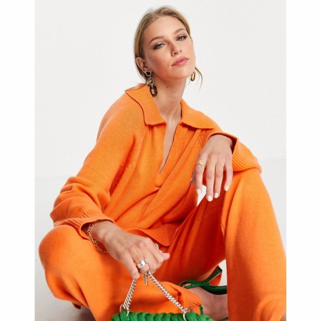 エディテッド Edited レディース ニット・セーター トップス Nava Collared Jumper In Orange オレンジ