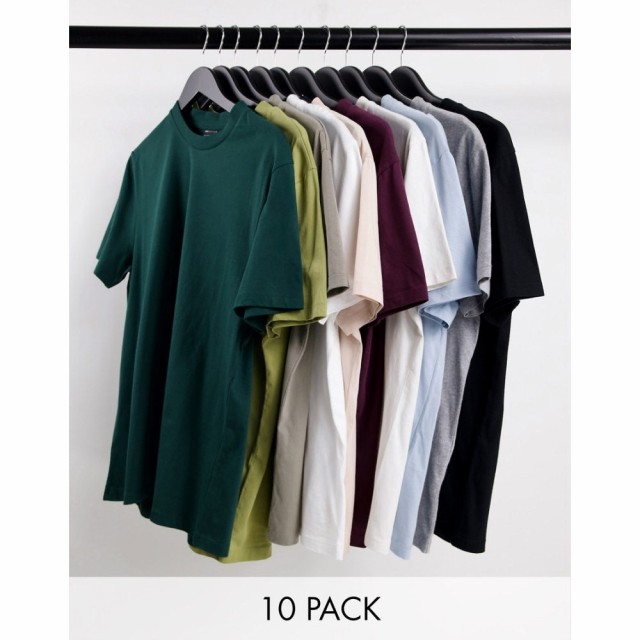 エイソス ASOS DESIGN メンズ Tシャツ トップス 10 Pack T-Shirt With Crew Neck In Multi マルチカラー