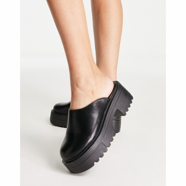 トリュフコレクション Truffle Collection レディース サンダル・ミュール シューズ・靴 Chunky Mule Shoes In Black ブラック