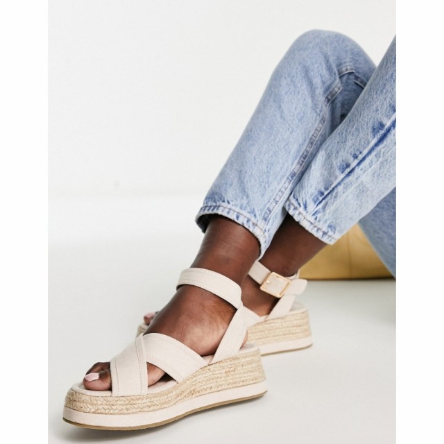 トリュフコレクション Truffle Collection レディース エスパドリーユ 厚底 シューズ・靴 Cross Strap Flatform Espadrille In Taupe ト