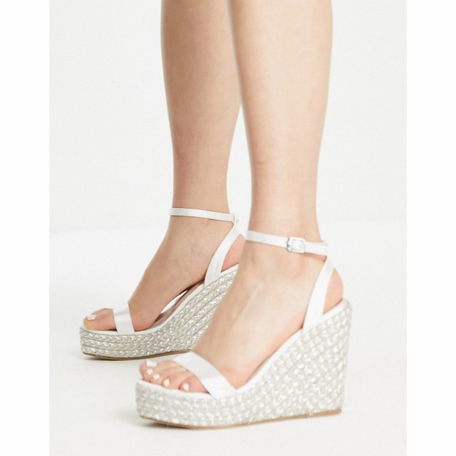 ビーマイン Be Mine Wide Fit レディース エスパドリーユ Be Mine Bridal Wide Fit Anishaa Espadrille Wedge Sandals In Ivory