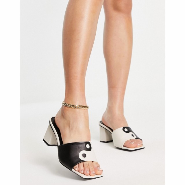 レイド Raid レディース サンダル・ミュール シューズ・靴 Aana Mid Heeled Mule Sandals In Mono