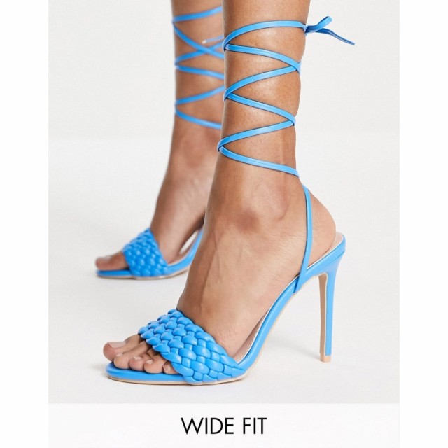 レイドワイドフィット Raid Wide Fit レディース サンダル・ミュール シューズ・靴 Garry Plait Strap Heeled Sandals In Blue ブルー