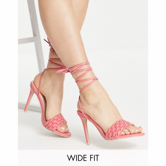 レイドワイドフィット Raid Wide Fit レディース サンダル・ミュール シューズ・靴 Garry Plait Strap Heeled Sandals In Pink