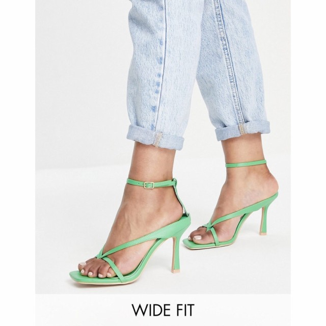 レイドワイドフィット Raid Wide Fit レディース サンダル・ミュール シューズ・靴 Meeka Strappy Mid Heeled Sandals In Green グリーン