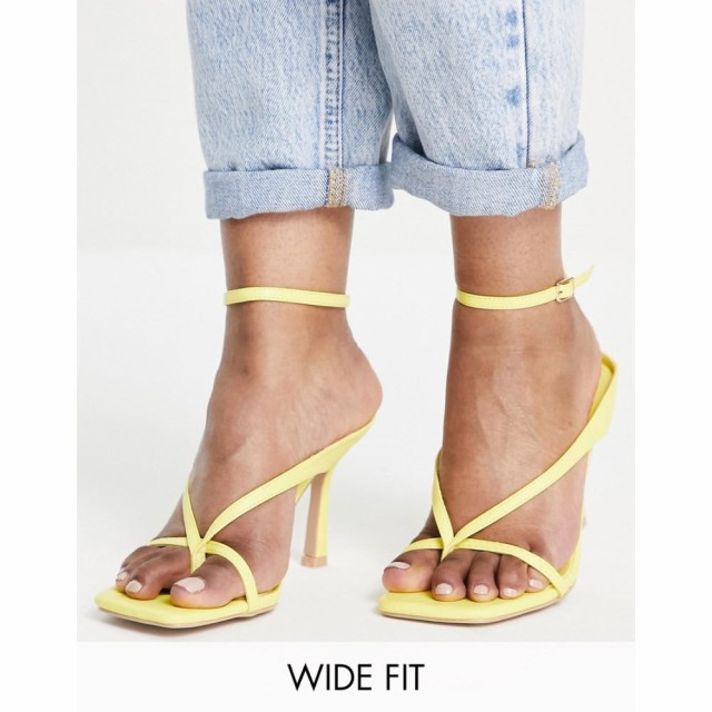 レイドワイドフィット Raid Wide Fit レディース サンダル・ミュール シューズ・靴 Meeka Strappy Mid Heeled Sandals In Yellow イエロ