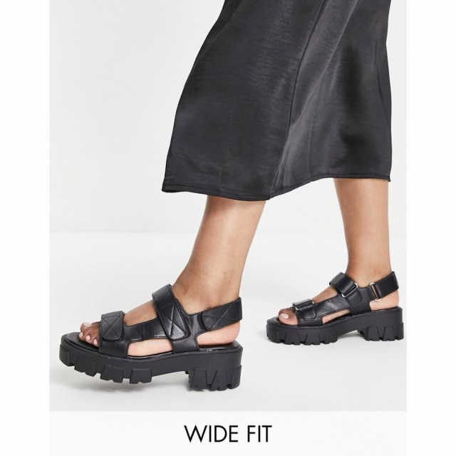 レイドワイドフィット Raid Wide Fit レディース サンダル・ミュール シューズ・靴 Daicy Sporty Sandals In Black ブラック