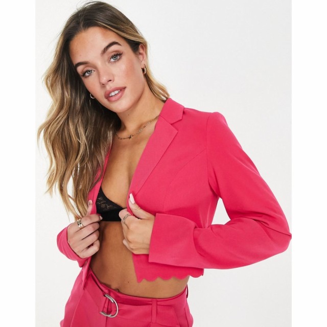 ミス セルフリッジ Miss Selfridge レディース スーツ・ジャケット アウター Scallop Cropped Blazer In Hot Pink ホットピンク