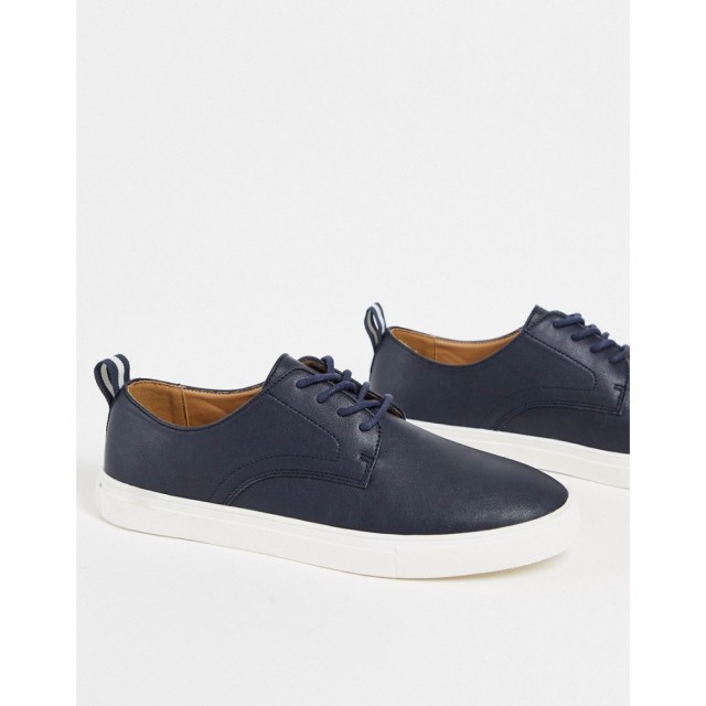 エイソス ASOS DESIGN メンズ 革靴・ビジネスシューズ ダービーシューズ シューズ・靴 Derby Lace Up Shoes In Navy Faux Leather With W