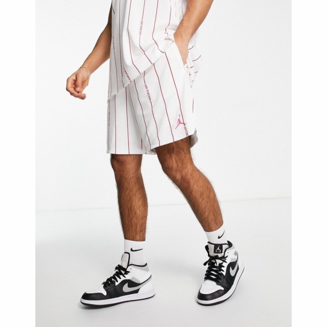 ナイキ ジョーダン Jordan メンズ ショートパンツ ボトムス・パンツ Statement Essential Pin-Stripe Mesh Shorts In White ホワイト