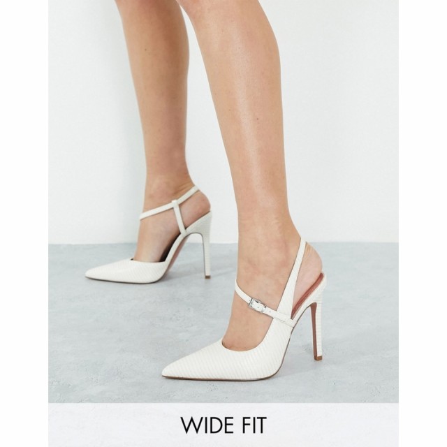 エイソス ASOS DESIGN レディース ヒール シューズ・靴 Wide Fit Piano Asymetric High Heeled Shoes In White