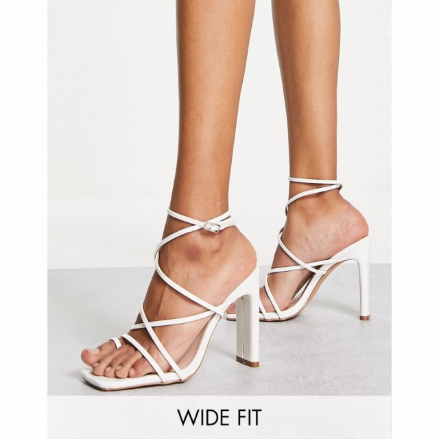 ビーボップ BEBO Wide Fit レディース サンダル・ミュール シューズ・靴 Bebo Wide Fit Adelaide Heeled Sandals In White Patent ホワイ