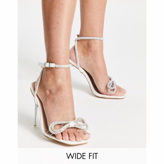 ビーボップ BEBO Wide Fit レディース サンダル・ミュール シューズ・靴 Bebo Wide Fit Kyrahh Bridal Heeled Sandals In White ホワイト