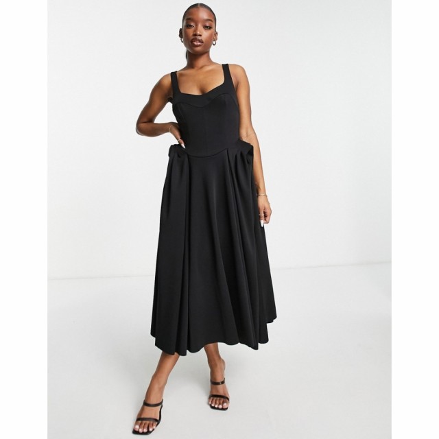 エイソス ASOS DESIGN レディース パーティードレス ワンピース・ドレス Hitched Hip Prom Dress In Black ブラック