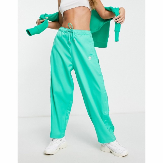 アディダス adidas Originals レディース ジョガーパンツ ボトムス・パンツ Relaxed Pant With Popper Detail In Green グリーン