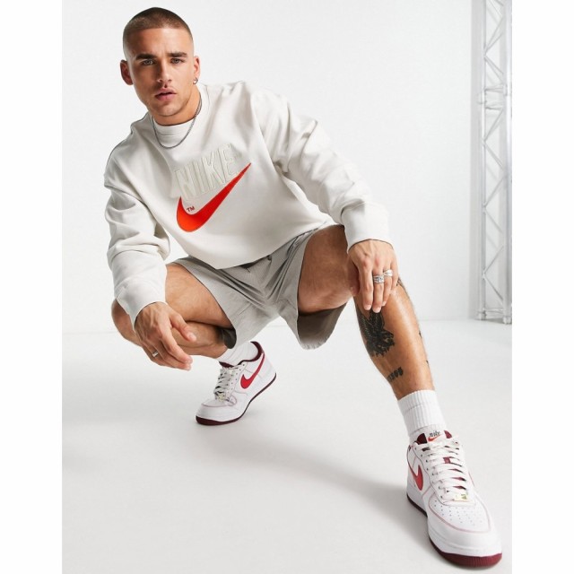 ナイキ Nike メンズ スウェット・トレーナー トップス Trend Fleece Embroidered Logo Sweatshirt In Phantom White クリーム