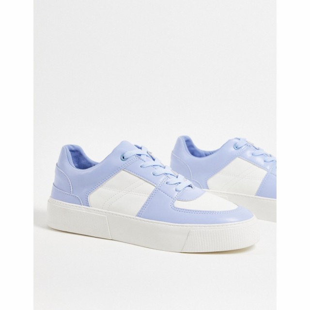 エイソス ASOS DESIGN メンズ スニーカー シューズ・靴 Retro Trainers In Pale Blue And White Mix ライトブルー