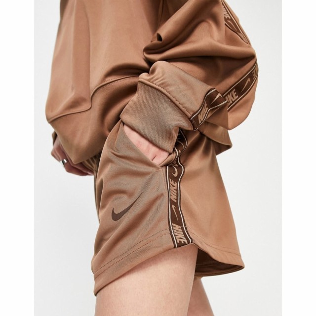 ナイキ Nike レディース ショートパンツ ボトムス・パンツ Swoosh Tape Shorts In Archaeo Brown ブラウン