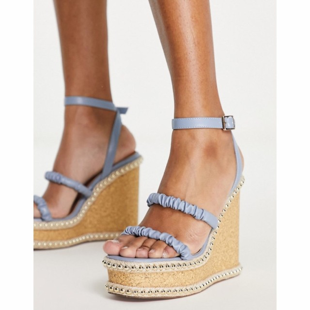 エイソス ASOS DESIGN レディース サンダル・ミュール ウェッジソール シューズ・靴 Tulum Strappy Wedges In Blue ブルー