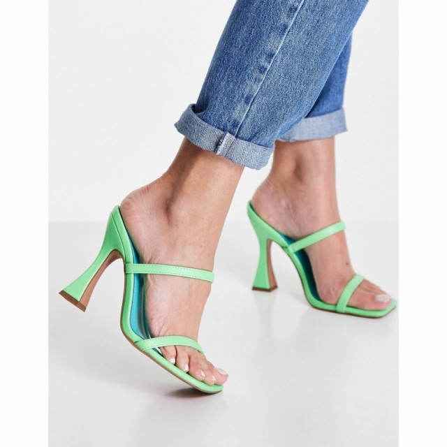 エイソス ASOS DESIGN レディース サンダル・ミュール シューズ・靴 Nasia Heeled Mules In Green グリーンミックス