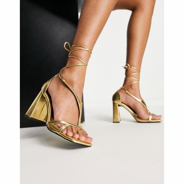 エイソス ASOS DESIGN レディース サンダル・ミュール シューズ・靴 Natalia Strappy Block Heeled Sandals In Gold ゴールド