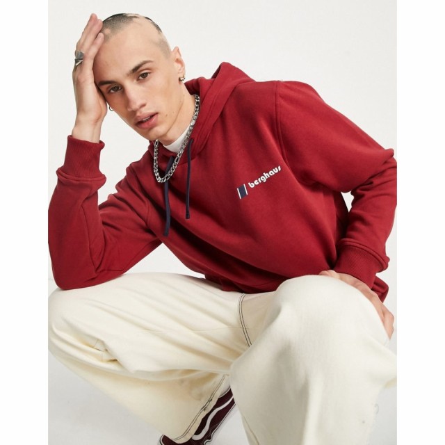 バーグハウス Berghaus メンズ パーカー トップス Heritage Small Logo Hoodie In Burgundy バーガンディ