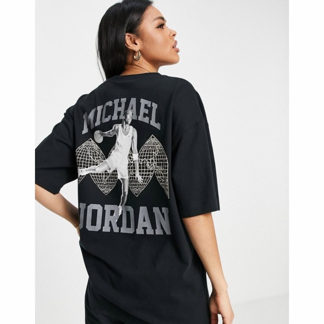 ナイキ ジョーダン Jordan レディース Tシャツ ジャンプマン トップス Heritage Oversized Jumpman Logo T-Shirt In Black ブラック