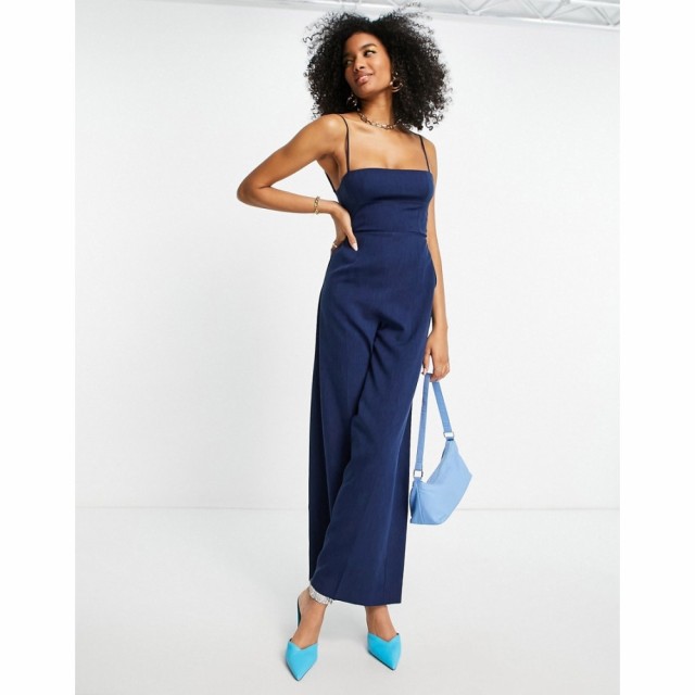 エイソス ASOS DESIGN レディース オールインワン ジャンプスーツ ワンピース・ドレス Melange Suiting Strappy Back Wide Leg Jumpsuit