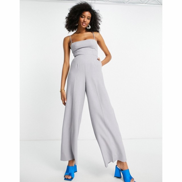 エイソス ASOS DESIGN レディース オールインワン ジャンプスーツ ワンピース・ドレス Melange Suiting Strappy Back Wide Leg Jumpsuit