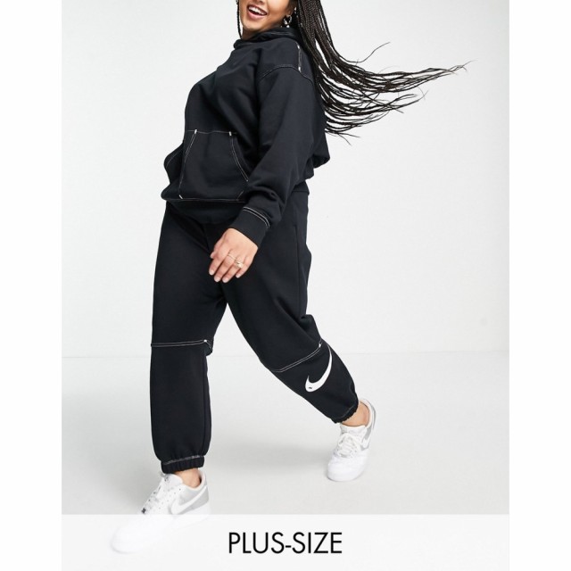 ナイキ Nike レディース ジョガーパンツ ボトムス・パンツ Swoosh Plus Contrast Stitch Fleece Joggers In Black ブラック