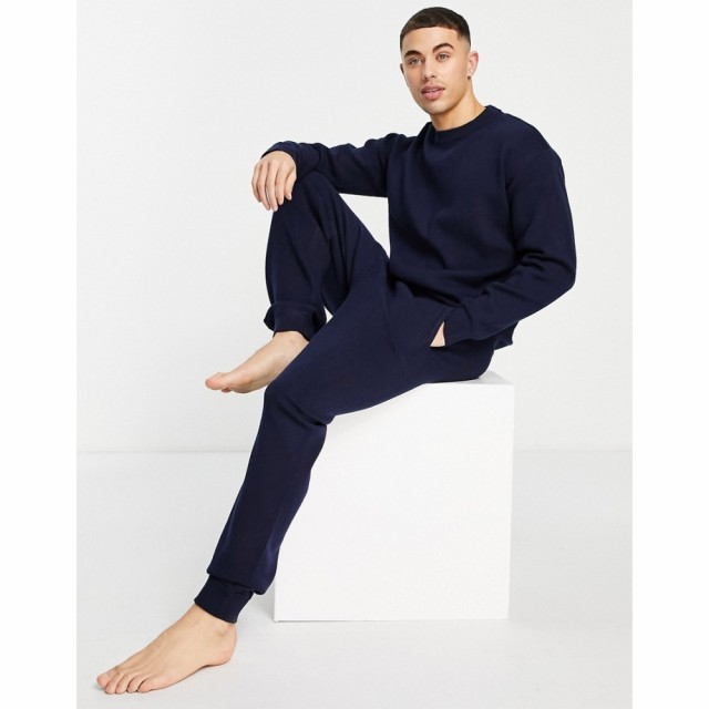 ジャック アンド ジョーンズ Jack and Jones メンズ パジャマ・ボトムのみ インナー・下着 Premium Co-Ord Knitted Lounge Sweat In Navy