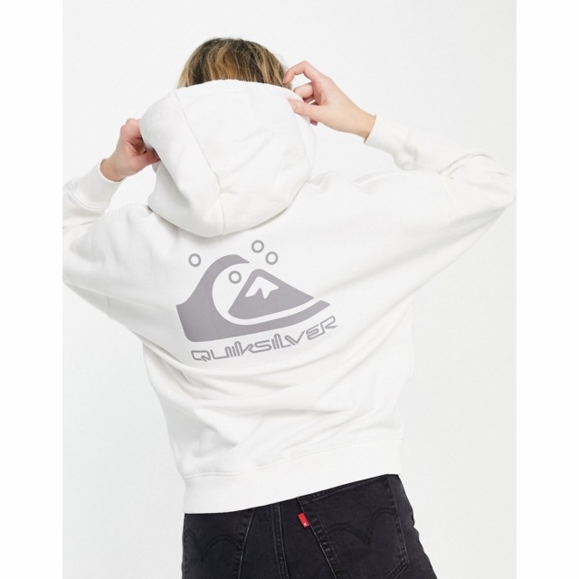 クイックシルバー Quiksilver レディース パーカー トップス Oversized Back Print Hoodie In Cream クリーム