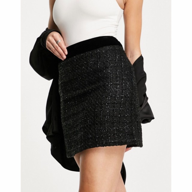 リバーアイランド River Island レディース ミニスカート スカート Boucle Mini Skirt Co-Ord In Black ブラック