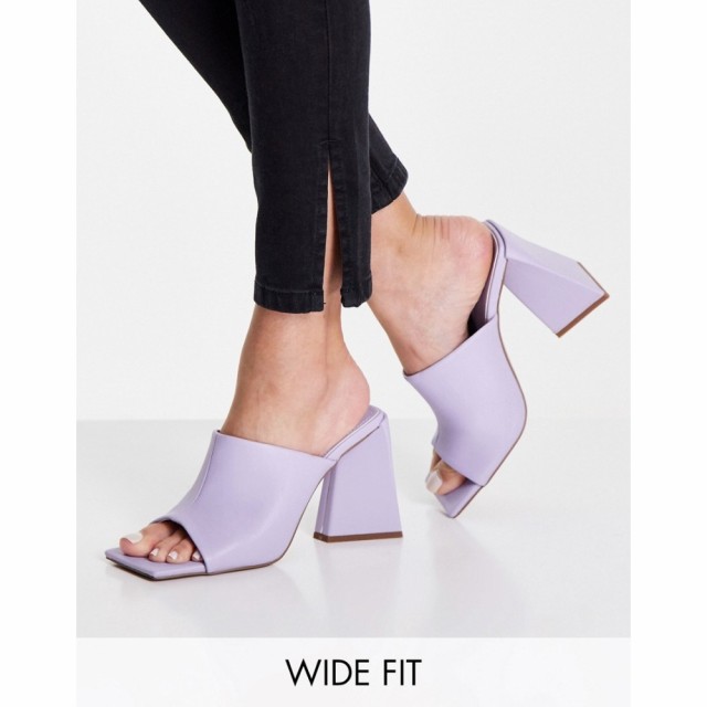 エイソス ASOS DESIGN レディース サンダル・ミュール シューズ・靴 Wide Fit Nyla Heeled Mules In Lilac ライラック