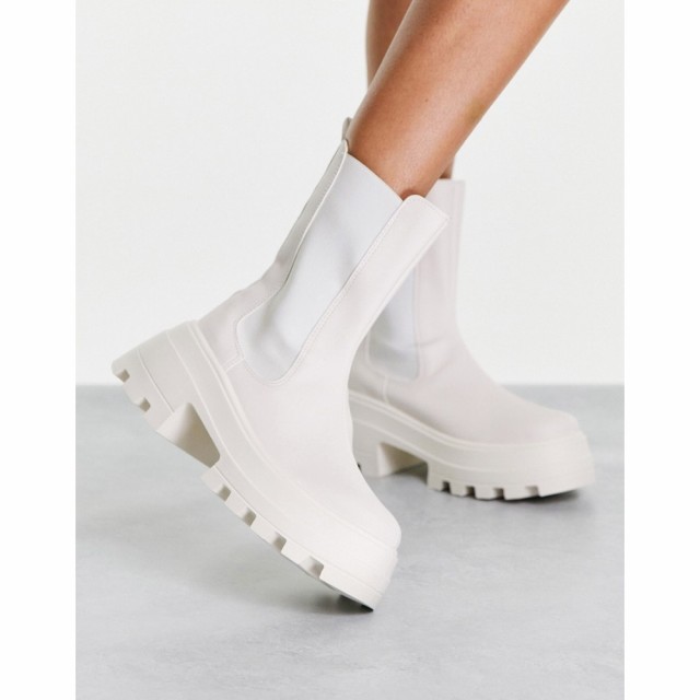 エイソス ASOS DESIGN レディース ブーツ チェルシーブーツ シューズ・靴 Ada Chunky Chelsea Boots In Off White オフホワイト